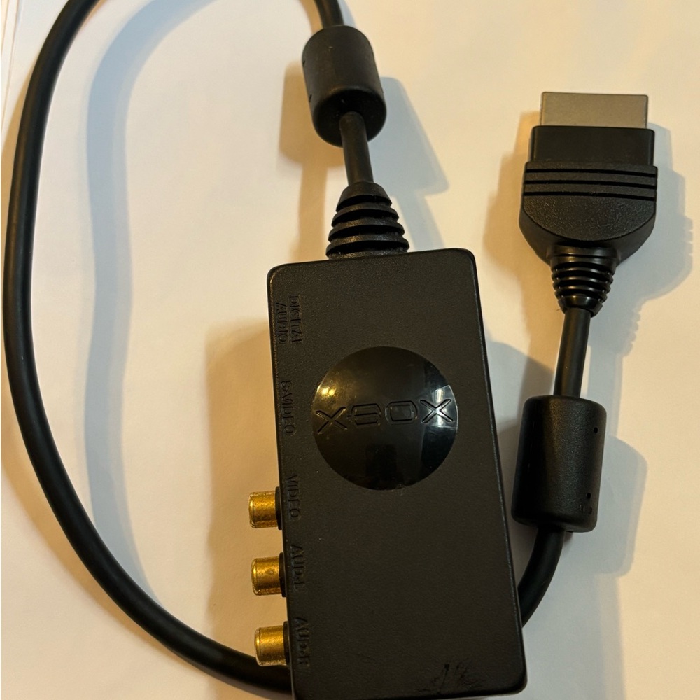 Xbox Original Black Advanced AV Cable Not Tested